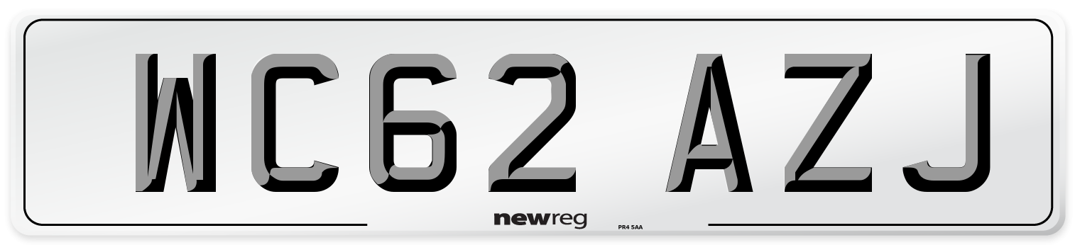 WC62 AZJ Number Plate from New Reg